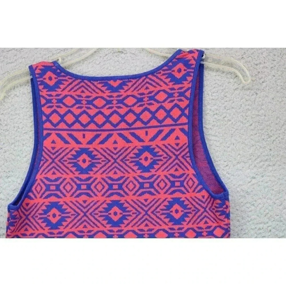 Skies are Blue-Aztec-Sleeveless Dress-Large Petite-Lined-Mixed Materials - Picture 7 of 7